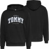 Bluza Tommy Jeans męska czarna kangurka z kapturem